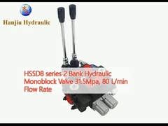 HSSD8 ซีรีส์ 2 Bank Hydraulic Monoblock Valve 31.5Mpa อัตราการไหลของ 80 L/min