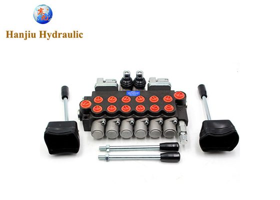 6 สปูล ไฮดรอลิก วาล์วทิศทาง 11gpm 40L / นาที 6p40 กับ 2 Joysticks วาล์ว Monoblock