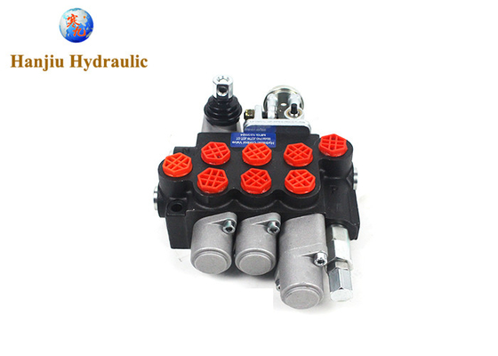 วาล์วควบคุมทิศทาง monoblock 40 L/Min 11GPM 3 สปูล 4 ตําแหน่ง Double Actiong + Joystick