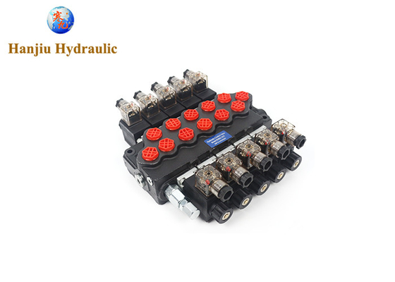 วาล์วควบคุมไฮดรอลิกไฟฟ้า ซีรีส SD5 วาล์วโซเลนอยด์ทิศทางแบบโมโนบล็อค 40 ลิตร